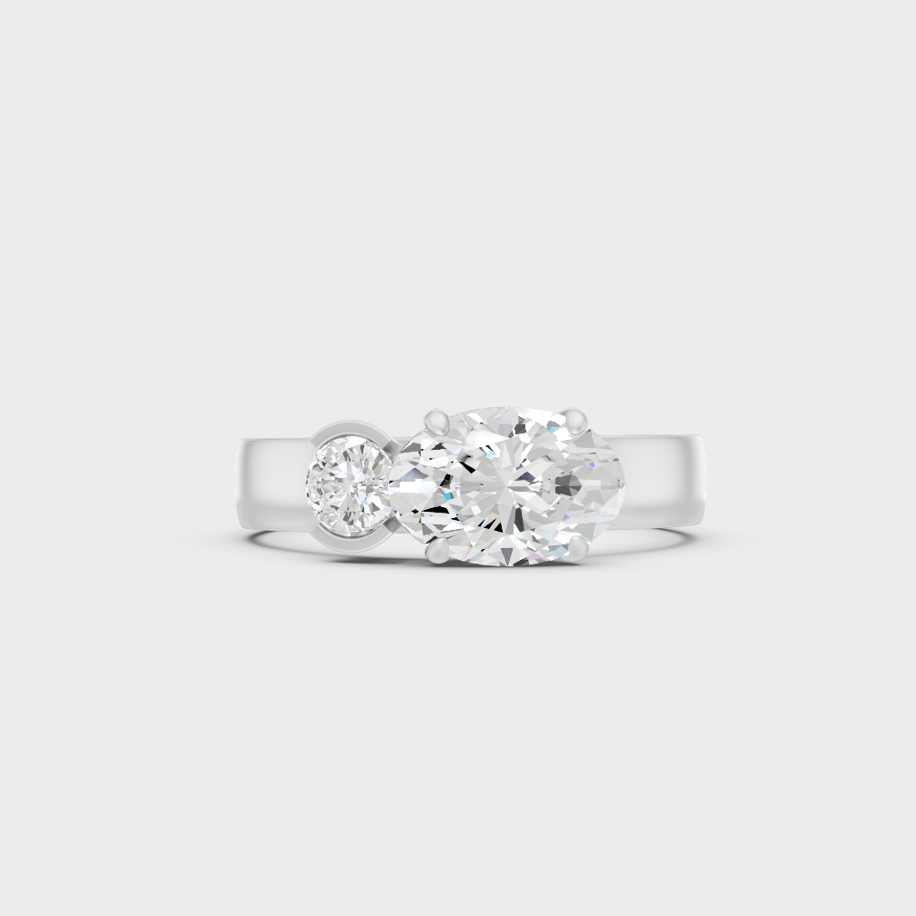 Premium Platinum Toi Et Moi Diamond Ring Fine Jewelry